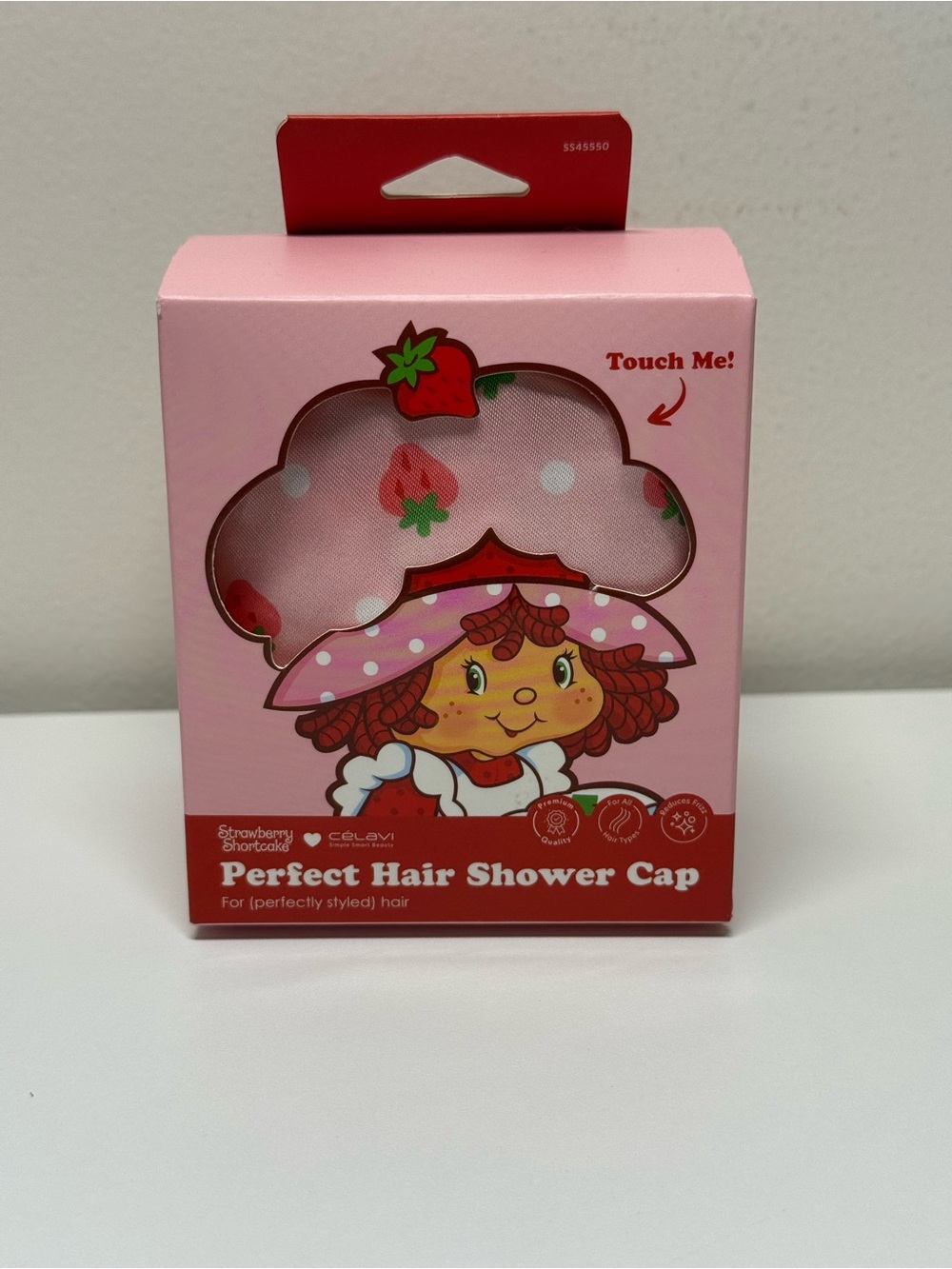 Strawberry Shortcake x Celavi Shower Cap Pink Red Berries